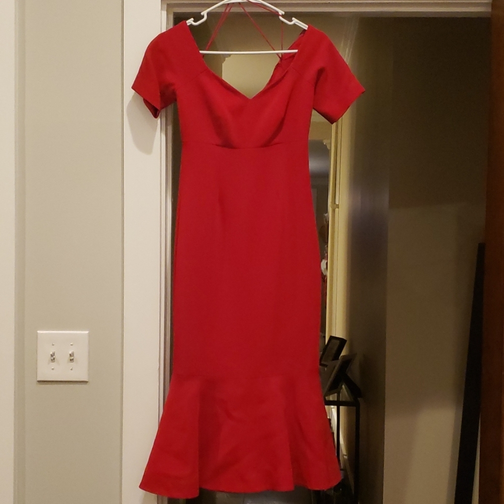 Red cinq a Sept midi dress sz 0